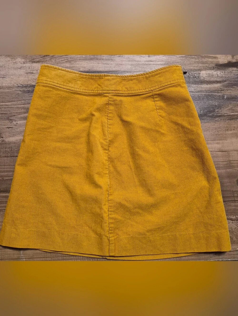 J. Crew Corduroy Fully Lined Mustard Yellow Mini Skirt Size 2